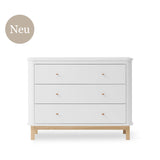 Oliver Furniture Wood Kommode mit 3 Schubladen Weiß/Eiche