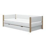 FLEXA Popsicle bunk bed with straight ladder Oak/Blueberry 90x200 cm