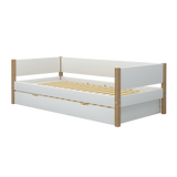 FLEXA Popsicle bunk bed with straight ladder Oak/Blueberry 90x200 cm