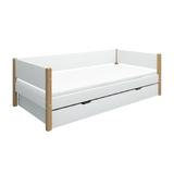 FLEXA Popsicle bunk bed with straight ladder Oak/Blueberry 90x200 cm