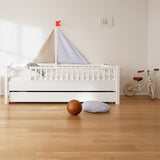 Isle of dogs junior bed, curved side, white 90x200 cm