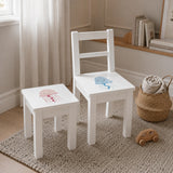 Isle of dogs Design Kinderstuhl Weiss-Handbemalt