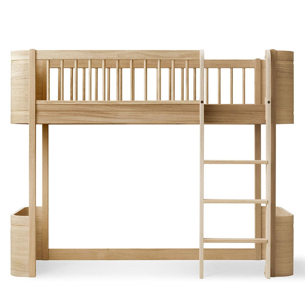 Oliver Furniture Wood Mini+ halbhohes Hochbett Eiche 68x162 cm