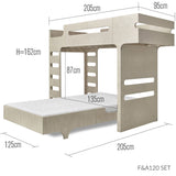 Rafa-kids F-Stockbett Schwarzes Laminat 90x200 cm