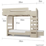 Rafa-kids F-Stockbett Naturlaminat 90x200 cm
