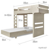 Rafa-kids F-Stockbett Schwarzes Laminat 90x200 cm