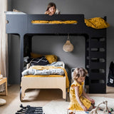 Rafa-kids F-Stockbett Schwarzes Laminat 90x200 cm