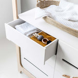 Rafa-kids H-Kommode mit 8 Schubladen und Kleiderstange Weiß