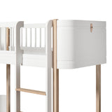 Oliver Furniture Wood Mini+ halbhohes Hochbett Mini Weiß/Eiche 68x162 cm