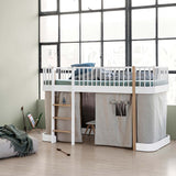 Oliver Furniture Wood Original halbhohes Hochbett Weiß/Eiche 90x200 cm