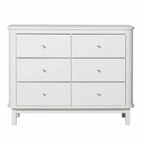 Oliver Furniture Wood Chest of 6 Drawers White + Changing Board Large
