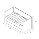 Muba Bespoke Bettsofa Block mit 6 Schubladen 90x200 cm