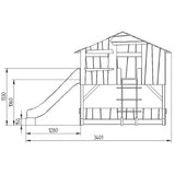 Mathy by bols hut bunk bed with slide Pine wood + MDF