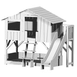 Mathy by bols hut bunk bed with slide Pine wood + MDF