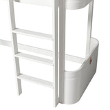 Oliver Furniture Wood Mini+ halbhohes Hochbett Mini Weiß 68x162 cm