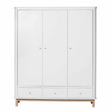 Oliver Furniture Wood Kleiderschrank 3-türig Weiß/Eiche