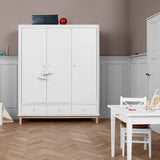 Oliver Furniture Wood wardrobe 3 doors white/oak