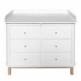 Oliver Furniture Wood Wickelplatte groß für Kommode mit 3 oder 6 Schubladen Weiß