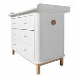 Oliver Furniture Wood Wickelplatte groß für Kommode mit 3 oder 6 Schubladen Weiß