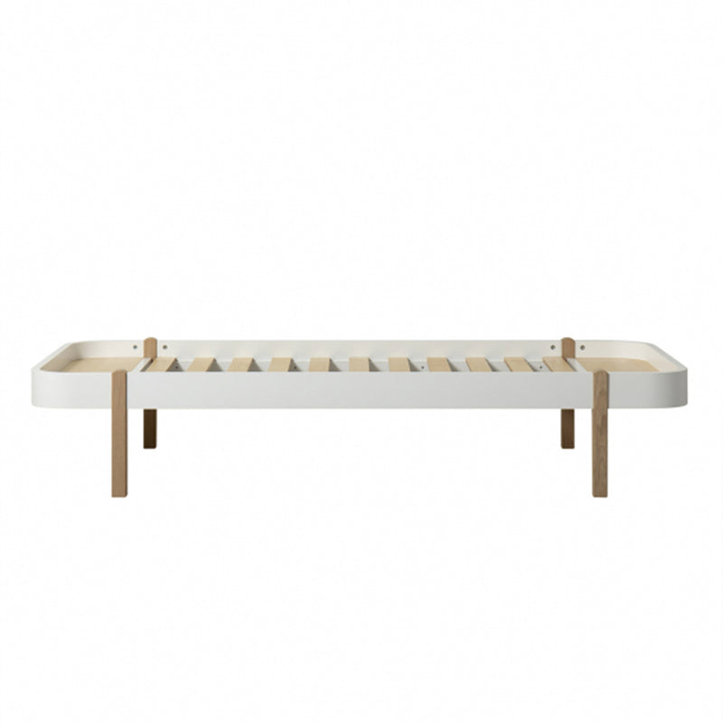 Oliver Furniture Wood Lounger Bett Weiß/Eiche 90x200 cm