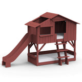 Mathy by bols hut bunk bed with slide Pine wood + MDF