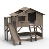 Mathy by bols hut bunk bed with slide Pine wood + MDF