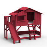 Mathy by bols hut bunk bed with slide Pine wood + MDF