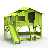 Mathy by bols hut bunk bed with slide Pine wood + MDF