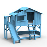 Mathy by bols hut bunk bed with slide Pine wood + MDF