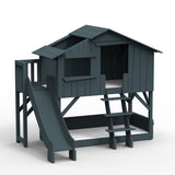 Mathy by bols hut bunk bed with slide Pine wood + MDF