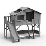 Mathy by bols hut bunk bed with slide Pine wood + MDF