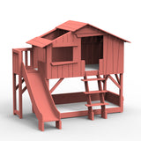 Mathy by bols hut bunk bed with slide Pine wood + MDF