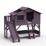 Mathy by bols hut bunk bed with slide Pine wood + MDF