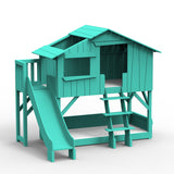 Mathy by bols hut bunk bed with slide Pine wood + MDF