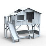 Mathy by bols hut bunk bed with slide Pine wood + MDF