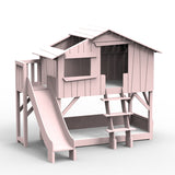 Mathy by bols hut bunk bed with slide Pine wood + MDF