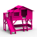 Mathy by bols hut bunk bed with slide Pine wood + MDF