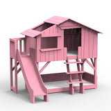 Mathy by bols hut bunk bed with slide Pine wood + MDF