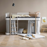 Oliver Furniture Wood Original halbhohes Hochbett Weiß/Eiche 90x200 cm