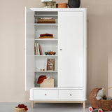 Oliver Furniture Wood Kleiderschrank 2-türig Weiß/Eiche