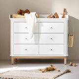 Oliver Furniture Wood chest of drawers with 6 drawers white/oak + large changing table