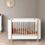 Oliver Furniture Wood Mini+ Babybett exkl. Umbauset Juniorbett Weiß/Eiche 68x122 cm