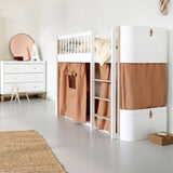 Oliver Furniture Wood Mini+ halbhohes Hochbett Mini Weiß/Eiche 68x162 cm