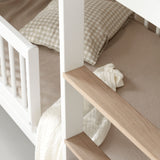 Oliver Furniture Wood Mini+ halbhohes Etagenbett Weiß/Eiche 68x162 cm