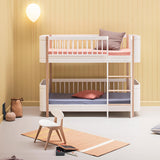 Oliver Furniture Wood Mini+ halbhohes Etagenbett Weiß/Eiche 68x162 cm