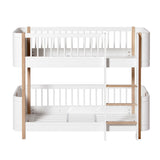 Oliver Furniture Wood Mini+ halbhohes Etagenbett Weiß/Eiche 68x162 cm