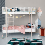 Oliver Furniture Wood Original Etagenbett Weiß/Eiche 90x200 cm