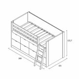 Muba Bespoke Bettsofa Block Xl mit 8 Schubladen 90x190 cm