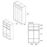 Muba Bespoke 4-door wardrobe 144x247 cm