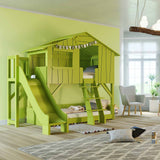 Mathy by bols hut bunk bed with slide Pine wood + MDF